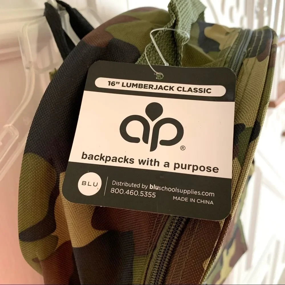 NWT Camouflage Book‎ Backpack Bag